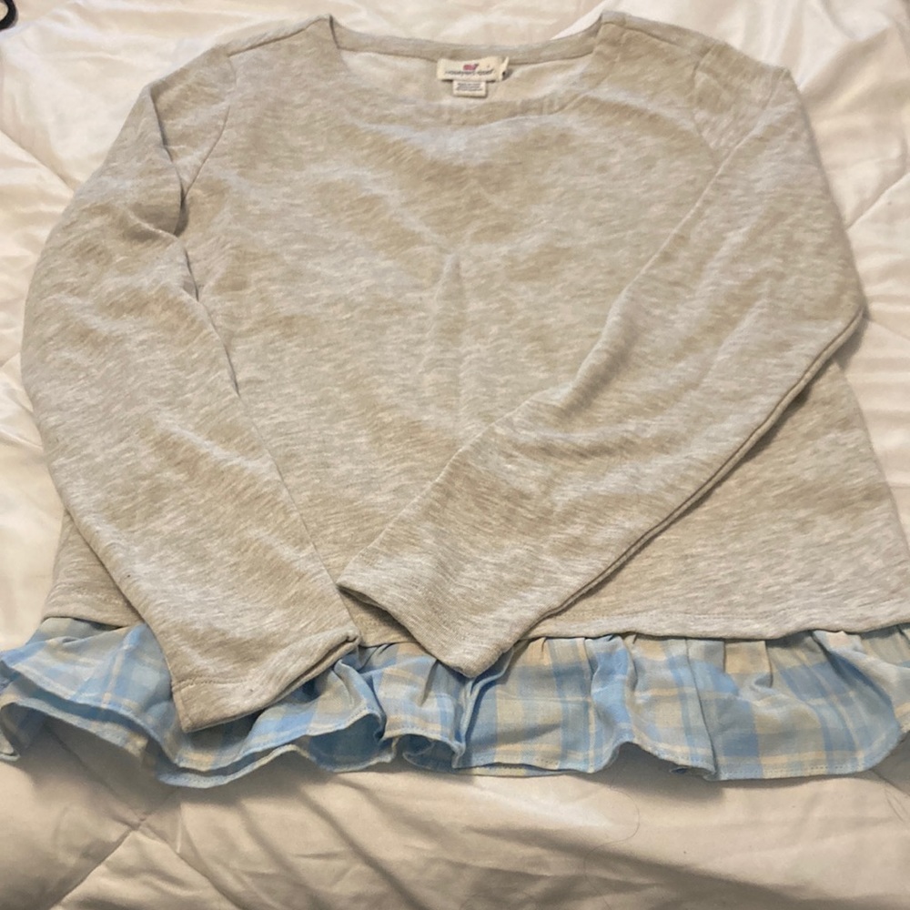 NWT Plaid hem sweatshirt